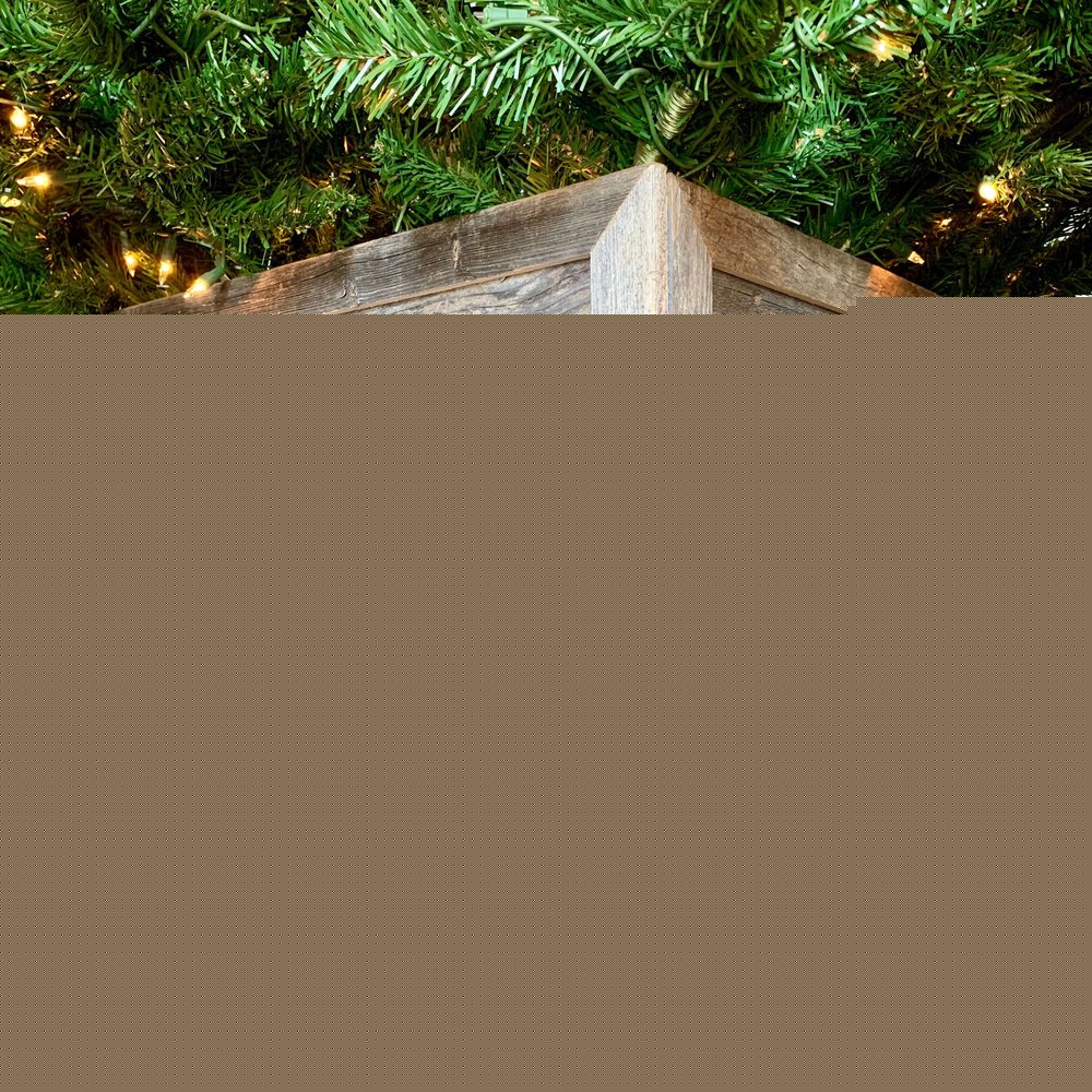 28" Natural Weathered Gray Plank Christmas Tree Collar