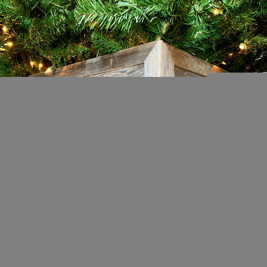 28" Natural Weathered Gray Plank Christmas Tree Collar