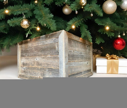 28" Natural Weathered Gray Plank Christmas Tree Collar