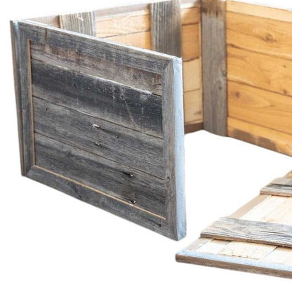 18" Gray Distressed Wood Christmas Tree Collar