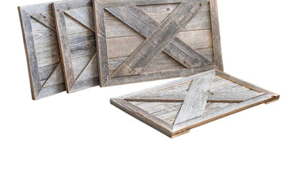 23" Gray Distressed Wood Christmas Tree Collar