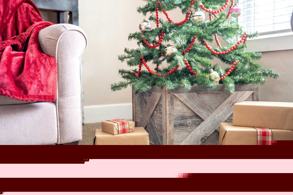 23" Gray Distressed Wood Christmas Tree Collar