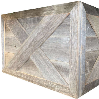 23" Gray Distressed Wood Christmas Tree Collar