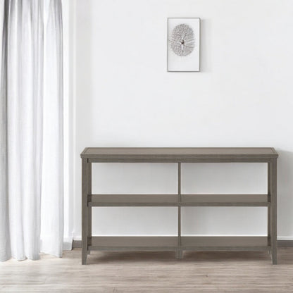 Gray Solid and Manufactured Wood and Solid Wood Double Bookcase