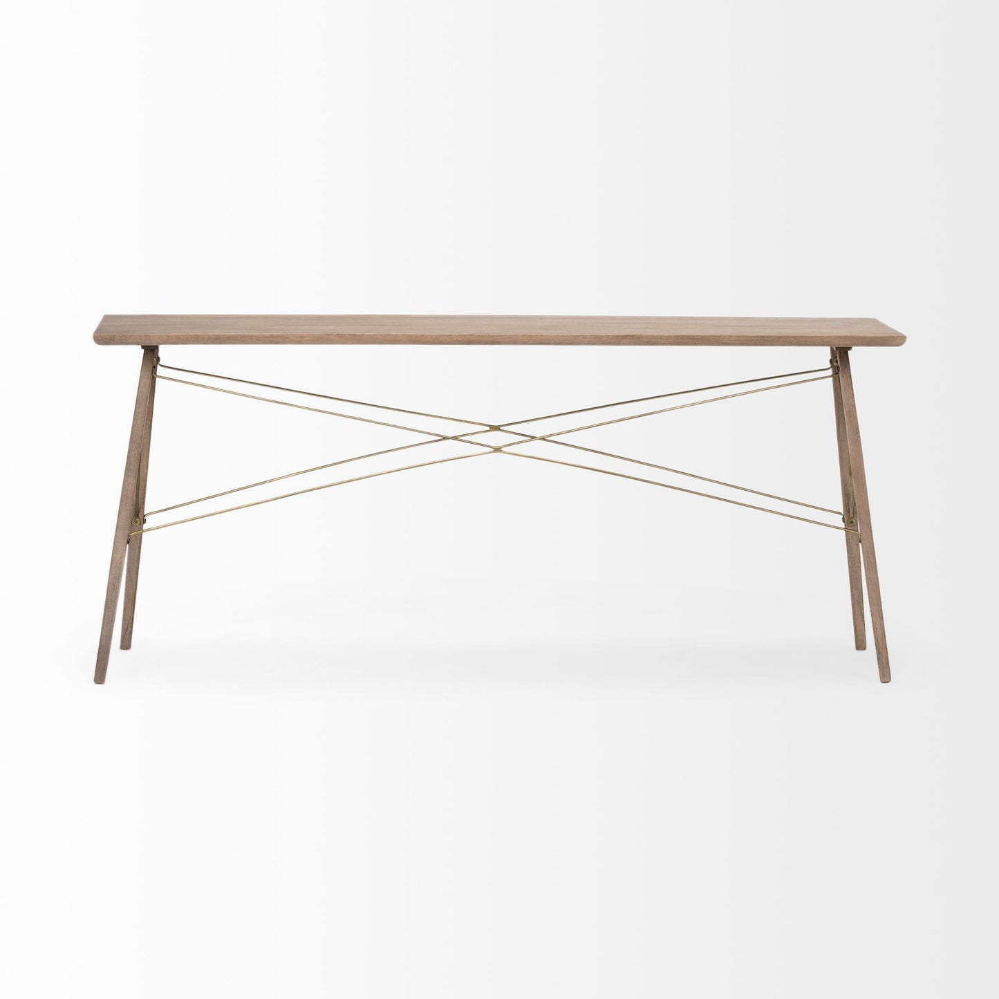 66" Brown Solid Wood Console Table