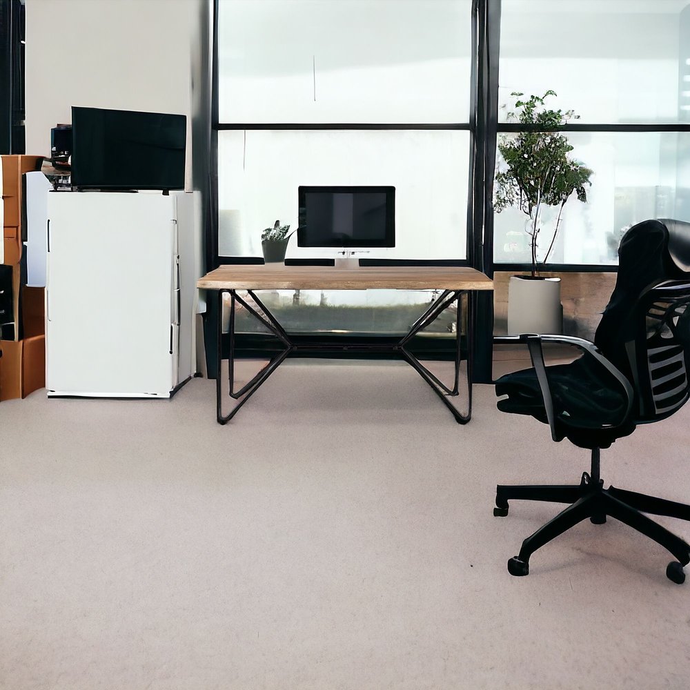 60" Brown and Black Writing Desk