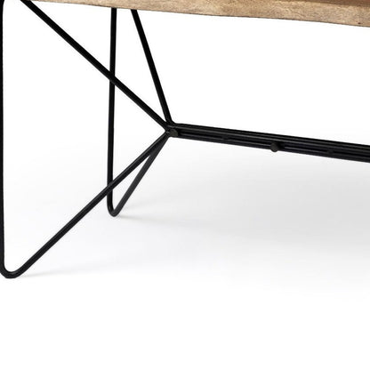 60" Brown and Black Writing Desk