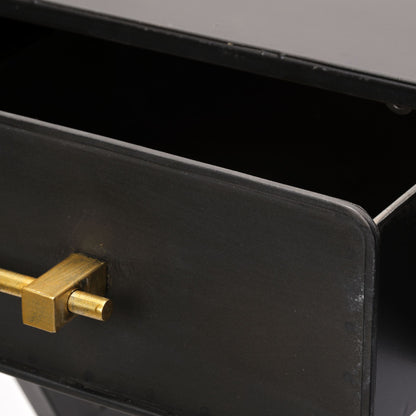 51" Black Writing Desk With Three Drawers