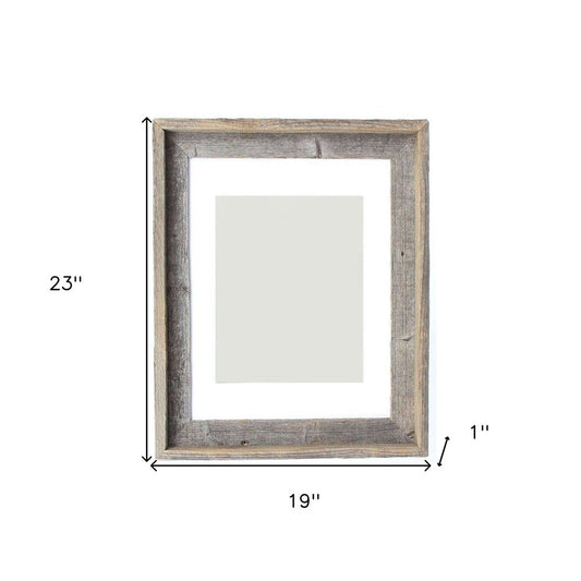 16" x 20" Gray Distressed Wood Hanging Picture Frame with Mat