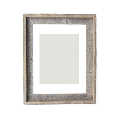 16" x 20" Gray And Brown Distressed Solid Wood Hanging Picture Frame with Mat