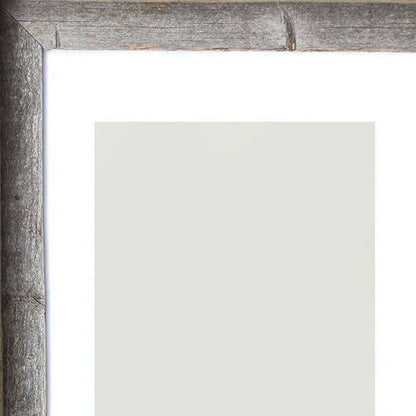 16" x 20" Gray And Brown Distressed Solid Wood Hanging Picture Frame with Mat