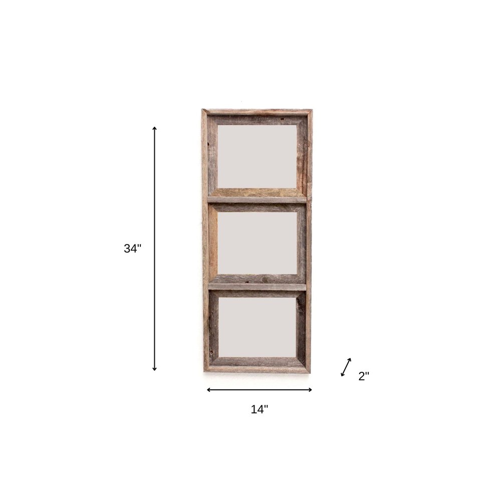 8" x 10" Gray Distressed Solid Wood Hanging Picture Frame