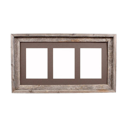 5" x 7" Gray Solid Wood Hanging Picture Frame with Mat
