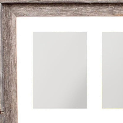 5" x 7" Natural Distressed Reclaimed Wood Hanging Picture Frame with Mat
