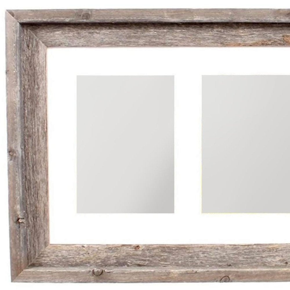 5" x 7" Natural Distressed Reclaimed Wood Hanging Picture Frame with Mat
