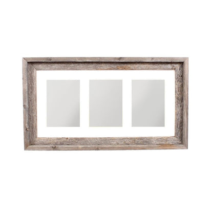 5" x 7" Natural Distressed Reclaimed Wood Hanging Picture Frame with Mat