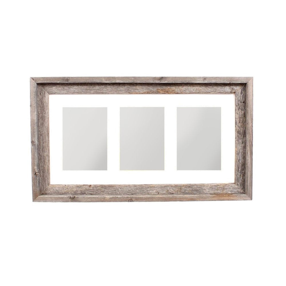 5" x 7" Natural Distressed Reclaimed Wood Hanging Picture Frame with Mat