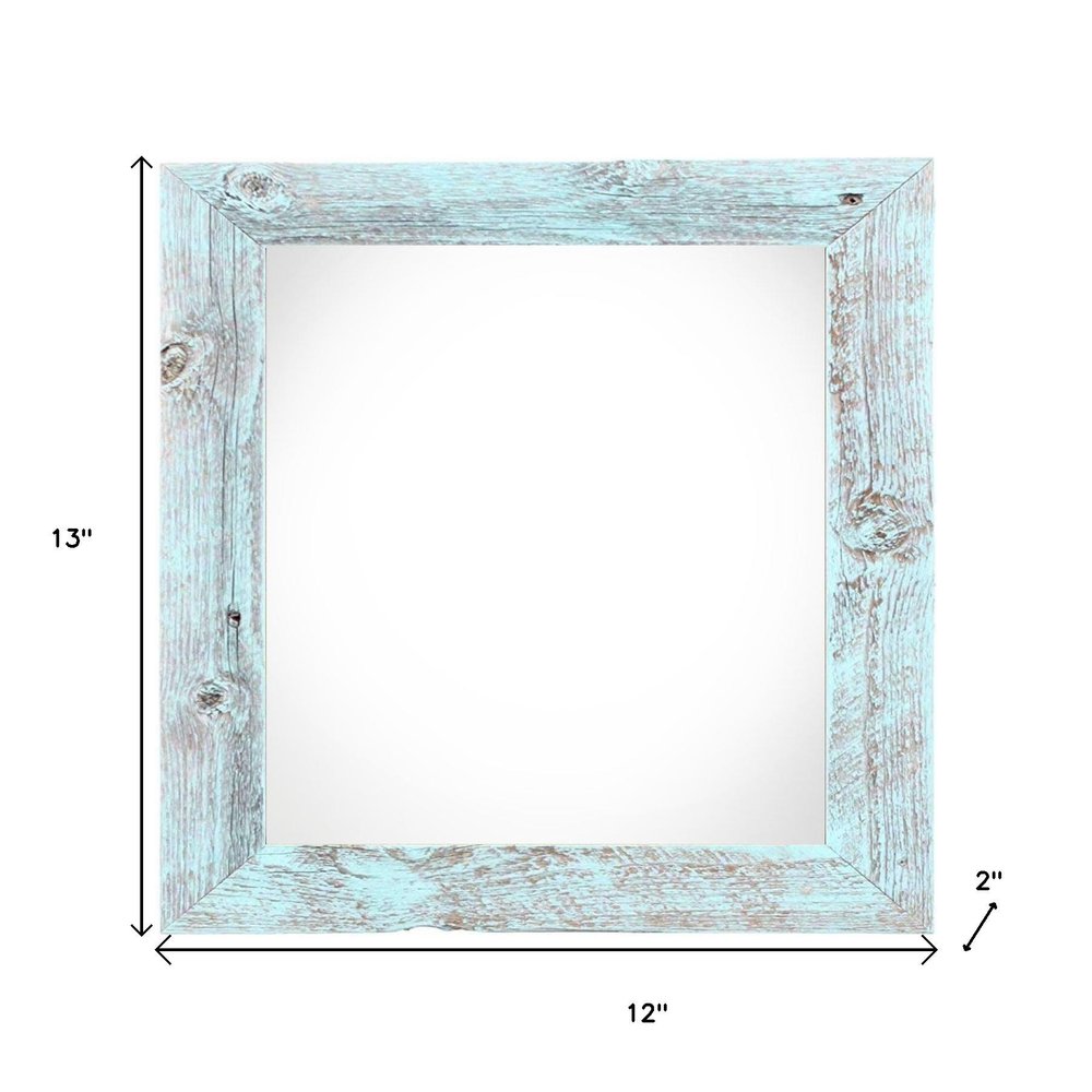10" x 10" Blue Wood Hanging Picture Frame