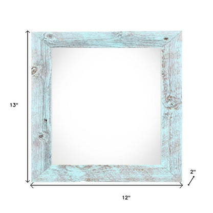 10" x 10" Blue Wood Hanging Picture Frame