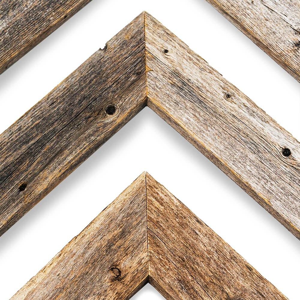 Set of Three Gray Distressed Wood Hanging Dimensional Sculptures