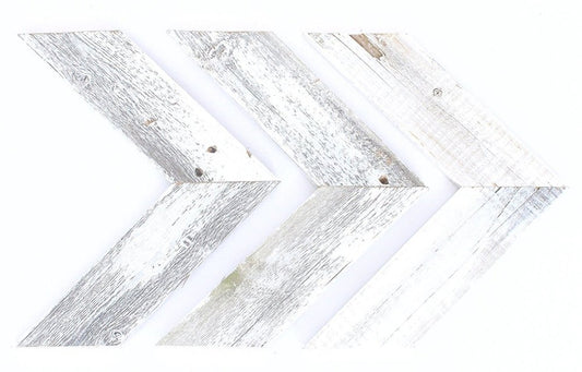 Set of Three White Wood Novelty Hanging Dimensional Sculpture