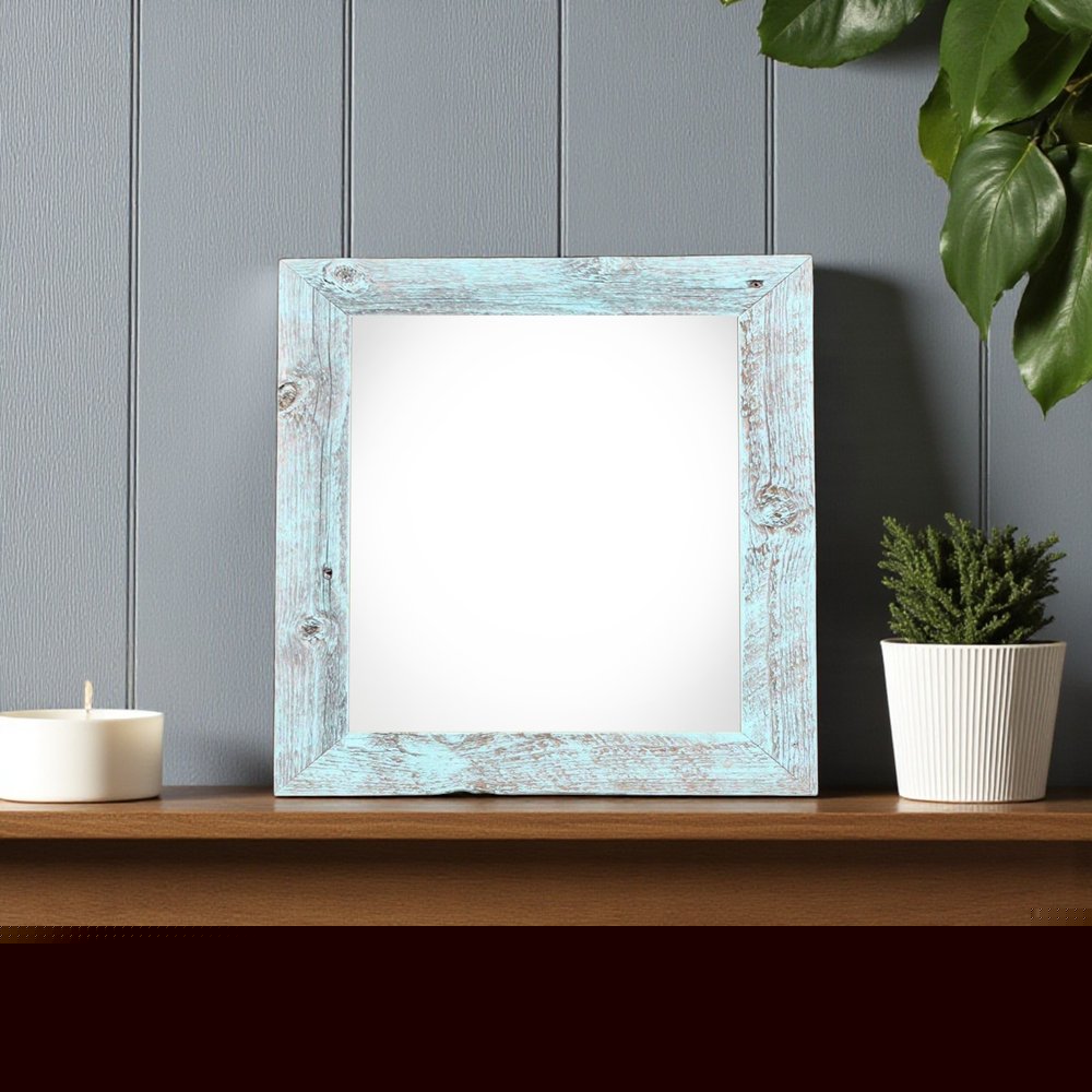 6" x 6" Blue Solid Wood Tabletop Picture Frame