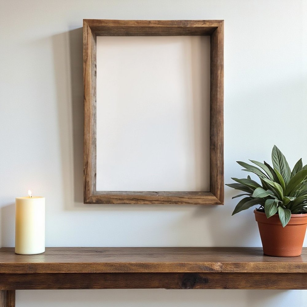 18" x 24" Gray Wood Hanging Picture Frame