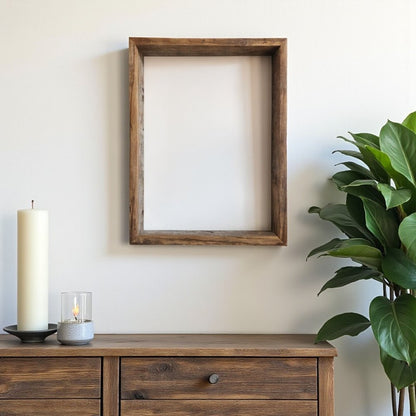 11" x 14" Gray Solid Wood Hanging Picture Frame