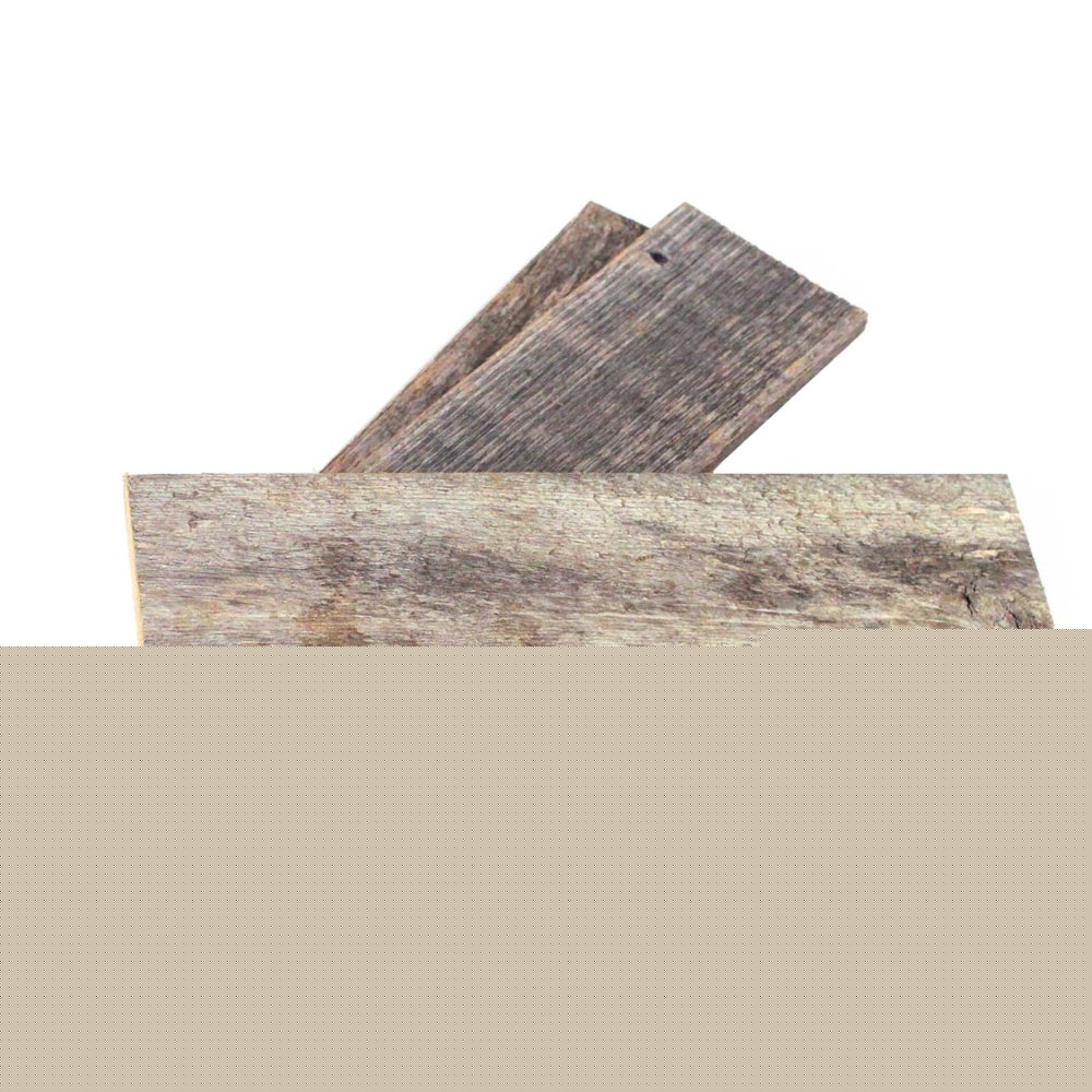 Set of Six 3" x 12" Gray And Brown Wood Planks Wall Decor