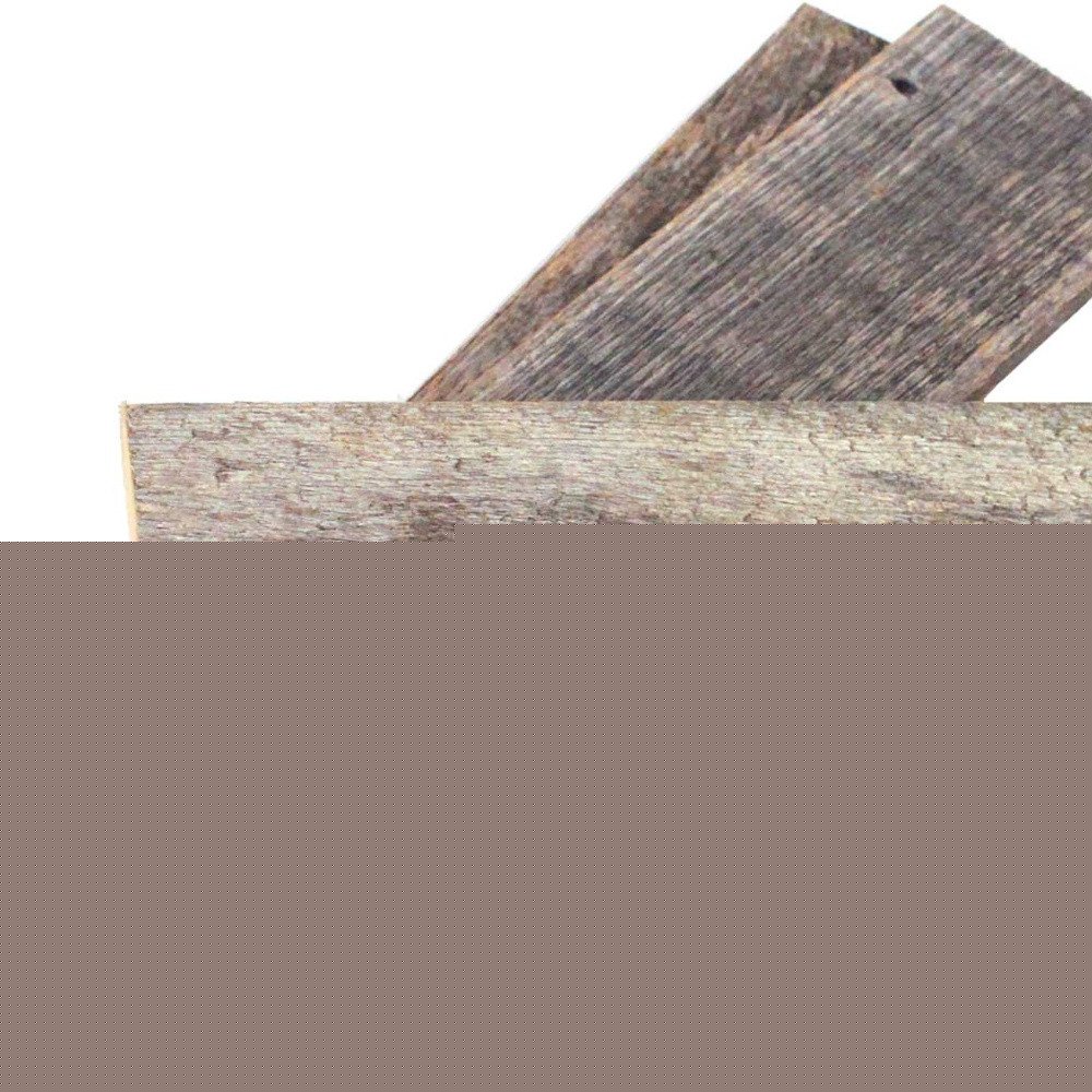 Set of Six 3" x 12" Gray And Brown Wood Planks Wall Decor