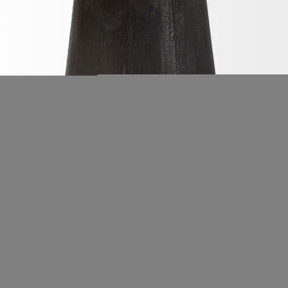 54" Brown Solid Wood and Iron Pedestal Base Round Top Dining Table