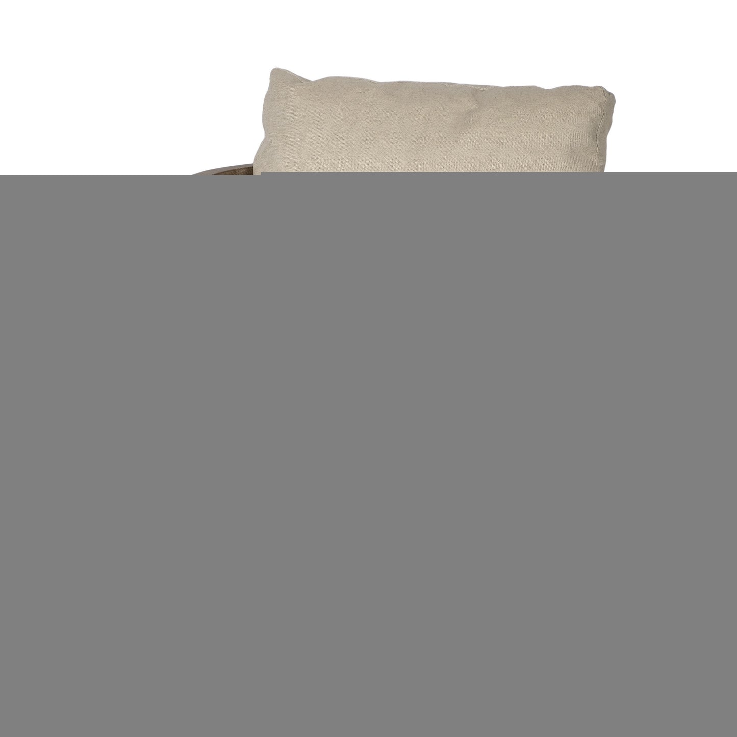 30" Cream and Brown Fabric Arm Chair