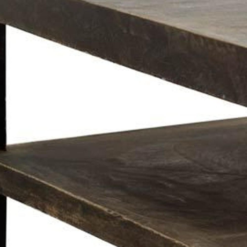 22" Natural Brown Solid Wood Square End Table