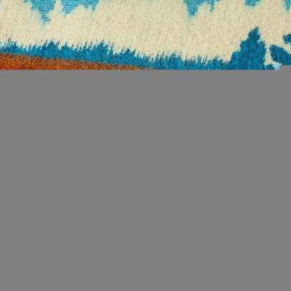 Ultra Soft Blue Ski Mountain Handmade Queen Size Woven Blanket