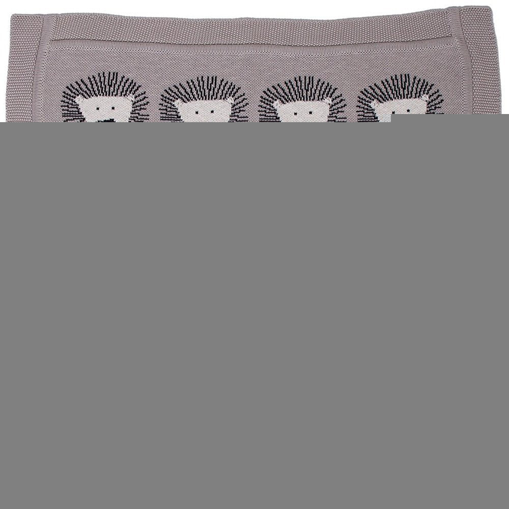Grey Lots Of Lions Woven Knitted Baby Blanket