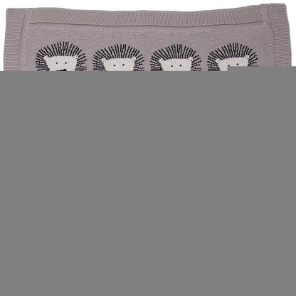 Grey Lots Of Lions Woven Knitted Baby Blanket