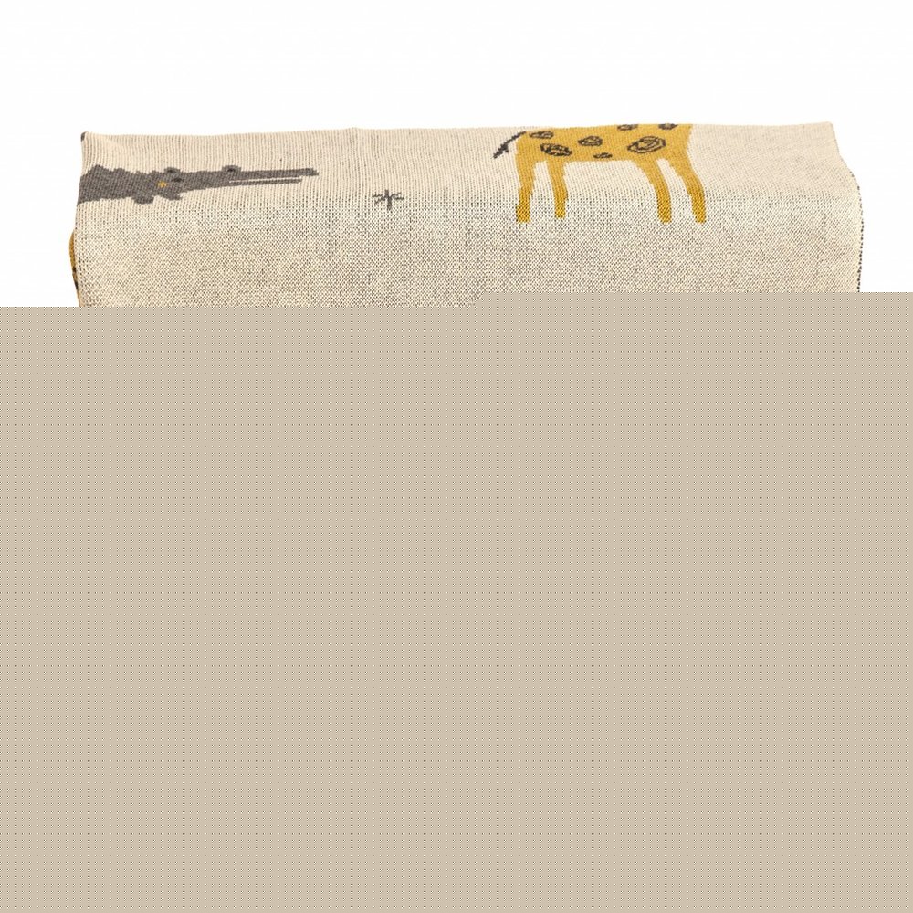 Zoo Animals Woven Knitted Baby Blanket