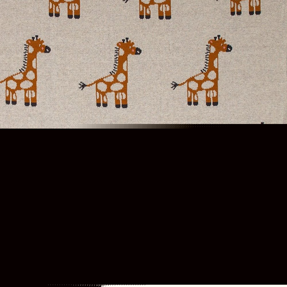 32" X 40" Orange And White Cotton Giraffe Plush Baby Blanket