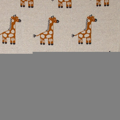 32" X 40" Orange And White Cotton Giraffe Plush Baby Blanket