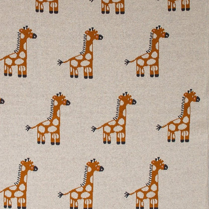 32" X 40" Orange And White Cotton Giraffe Plush Baby Blanket