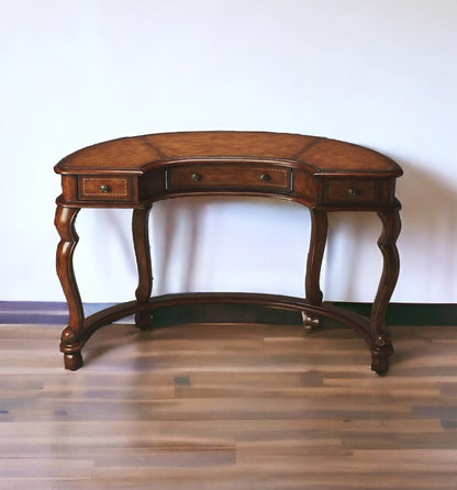 48" Brown Wood Solid and Manufactured Wood Kidney Writing Desk