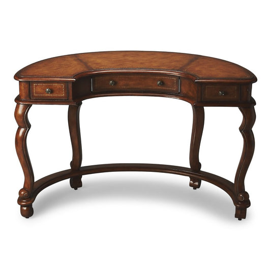 48" Brown Wood Solid and Manufactured Wood Kidney Writing Desk