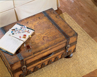 36" Brown Wood Coffee Table With Drawer