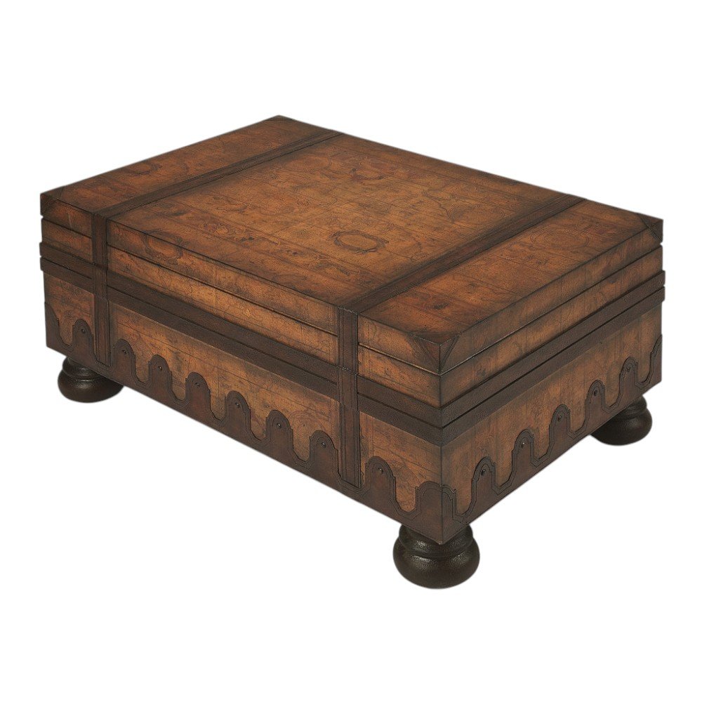 36" Brown Wood Coffee Table With Drawer