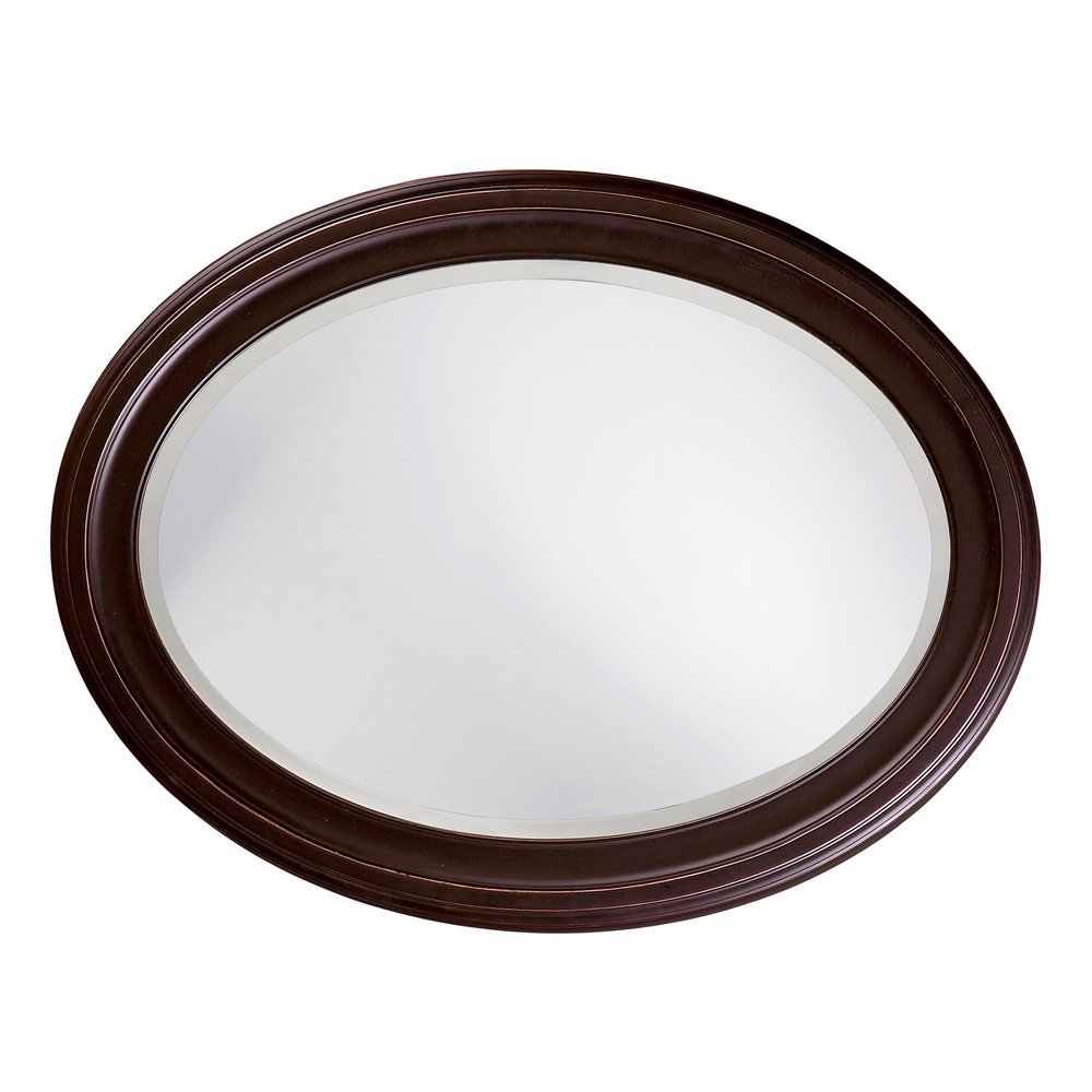 33" Bronze Oval Framed Accent Mirror
