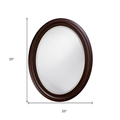 33" Bronze Oval Framed Accent Mirror