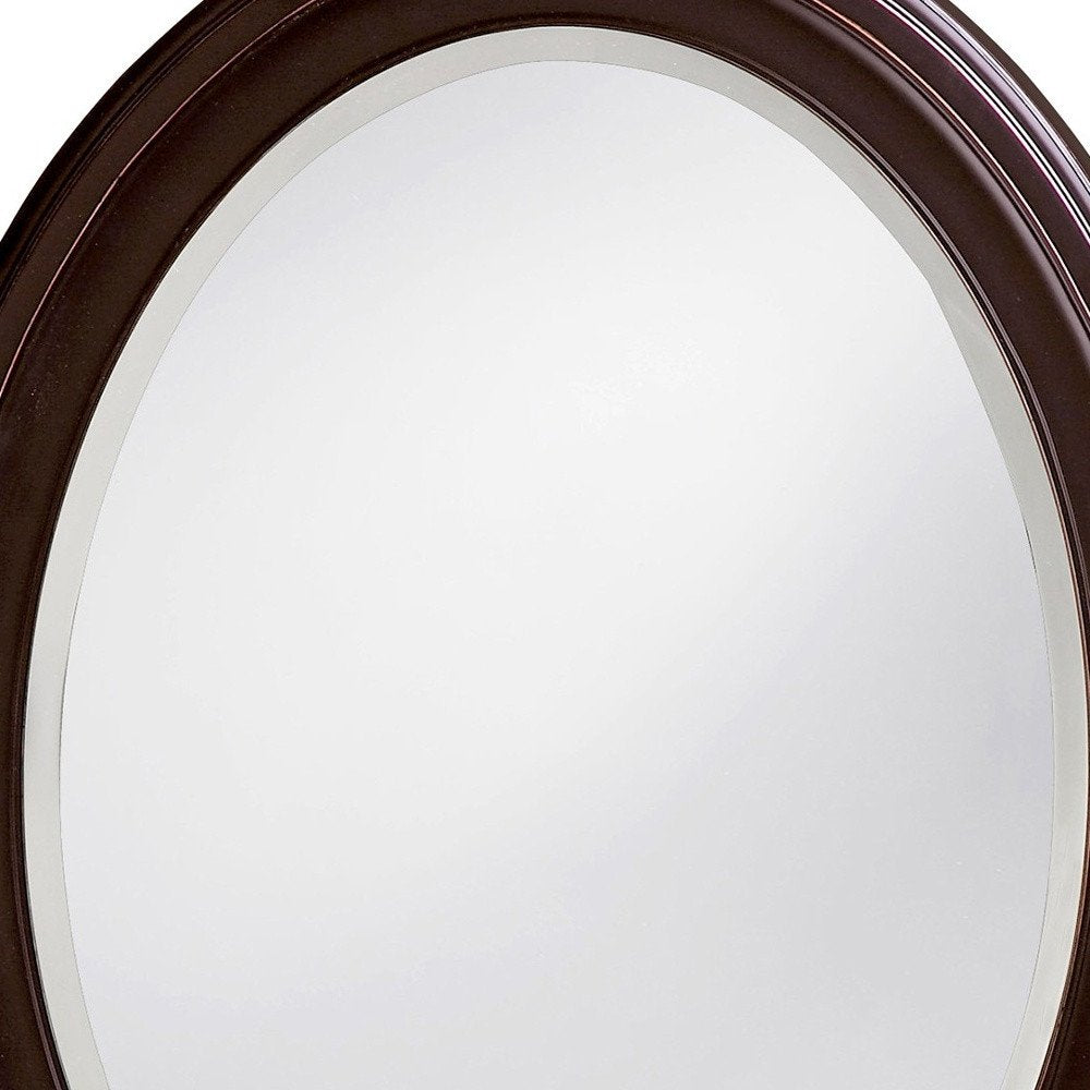 33" Bronze Oval Framed Accent Mirror