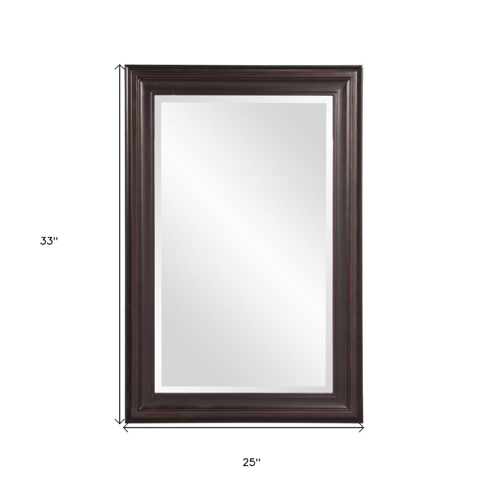 33" Bronze Wood Accent Mirror