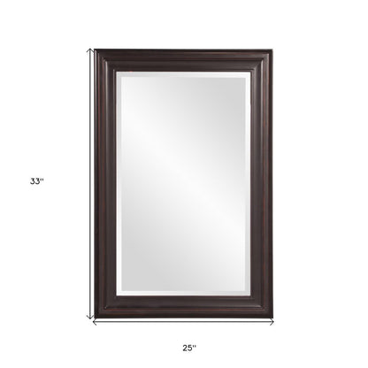 33" Bronze Wood Accent Mirror