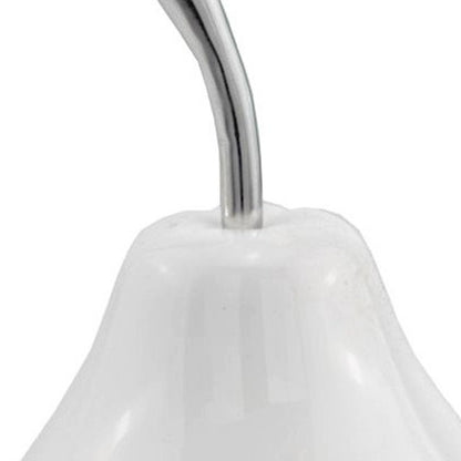 White Medium  Pear Shaped Aluminum Accent Home Decor